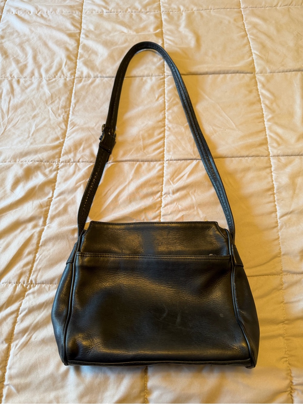 Tignanello Classic Black Leather Shoulder Bag